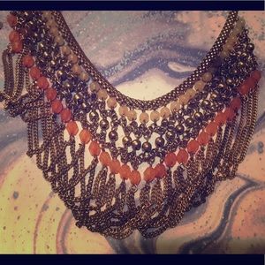 Layered gold beaded necklace